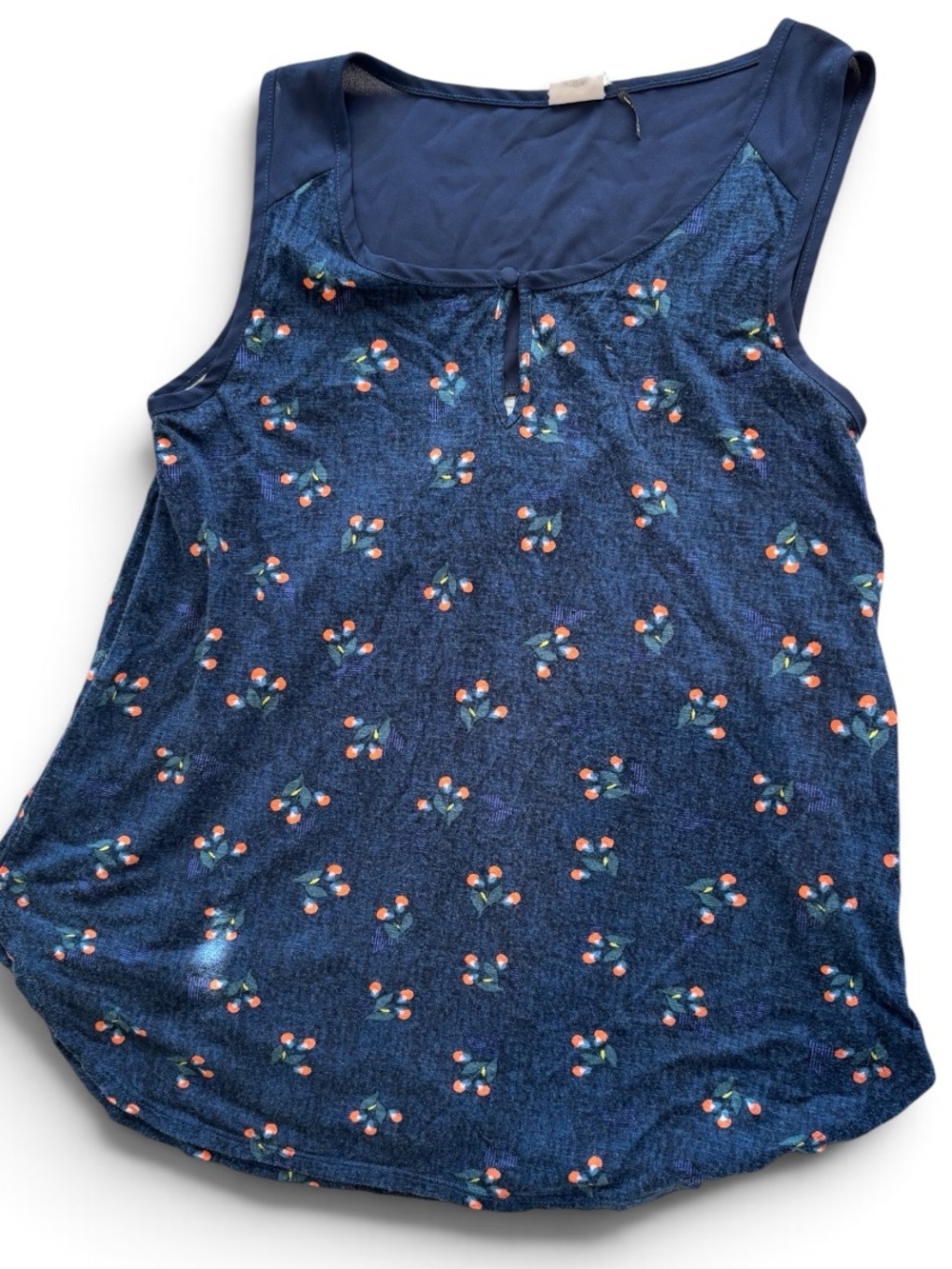 Akemi + Kin Anthropologie Floral Sleeveless Tank Top Blue XS